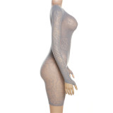 Sexy See-Through Cutout Long Sleeve Bodycon Rompers