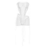 Sexy Hollow Knit Strapless Irregular Top and Bodycon Mini Skirt 2PCS Set