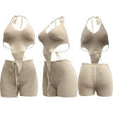Sexy Sleeveless Knitting 2PCS Shorts Set