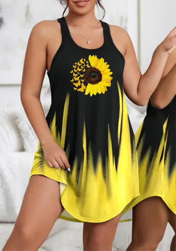 Plus Size Printed Sleeveless Nightdress