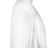 White Deep V Sexy Casual Dress