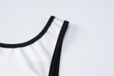 Fashion Print Round Neck Sleeveless Bodycon Jumpsuit