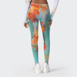 Trendy Print Strapless Bodysuit and Mesh Pants 2PCS Sexy Set