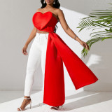 Fashion Chic Strapless Heart Sexy Cropped Party Top
