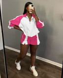 Fashion Casual Colorblock Two-Piece Shorts Set Tracksuit