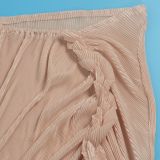 Sexy Two Piece Bra Top Slit Long Skirt Set