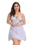 Sexy Plus Size Lace Trim Night Dress
