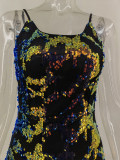 Ladies Sexy Colorful Sequin Cami Long Dresses
