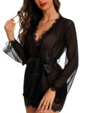 Women Lace See through Robe Dress Sexy Lingerie