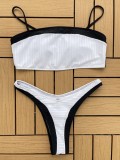 Black White Two Piece Sexy Swimsuit