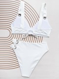 White O-Rings Two Pieces Swimsuit