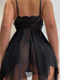 Black Lace Night Dress Sexy Sleepwear