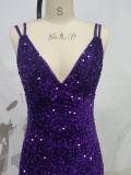 Sexy Glitter Straps Backless Bodycon Evenning Gown