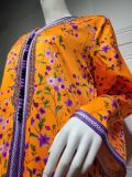 Muslim Fashion Dress Print Beaded Dress Dubai Jalabiya For Women