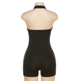 Sexy Low Back Halter Hollowed High Waist Bodycon Rompers