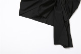 Trendy Black Sexy Hollow Out Crop Top and Skirt 2PCS Set