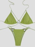 Sexy Bikini Set Two Pieces Solid Triangle Swimwear