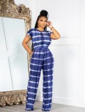 Wholesale Casual Print Tie Front Top and Pants Two Piece Sets