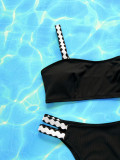 Contrast Details Two Pieces Swimwear