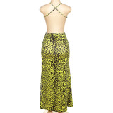 Wholesale Low Back Crossover Cutout Cami Slit Maxi Dress