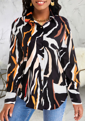 Fashion Printing Multicolor Long Sleeve Shirt