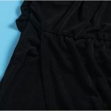 Sexy Solid Slit Ruched Details One Shoulder Maxi Dress