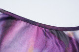Print Purple Fashion Sexy Low Back Long Cami Dress