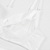 See-Through Mesh Patchwork Sexy Lingerie Set