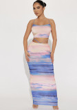 Print Cami Top and Long Skirt Two-Piece Set