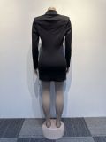 Sexy Solid Rhinestone Bra +Blazer Dress Fashion 2-Piece Set