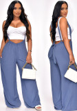 Wide Leg Casual Solid Overalls Oversized Suspender Pants