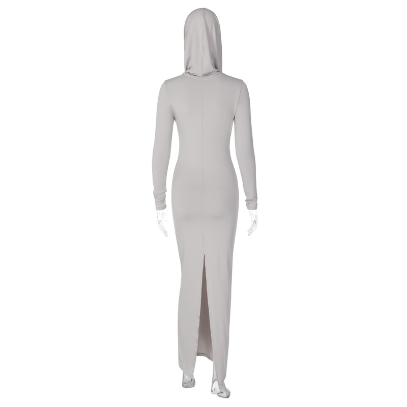 Solid Hooded Back Slit Long Sleeve Slim Fit Maxi Dress US$ 6.77 - www.lover-pretty.com Solid Hooded Back Slit Long Sleeve Slim Fit Maxi Dress US$ 6.77 - www.lover-pretty.com