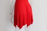 Sexy Red V Neck Cami Irregular Hem Fashion Dress