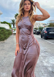 Sexy Body Print Straps Slim Fit Maxi Dress