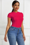 Sexy Solid Short Sleeve Basic Bodysuit