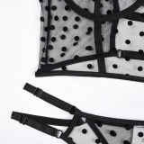 Polka Dot See-Through Cutout Sexy Lingerie Bra and Pantie Set