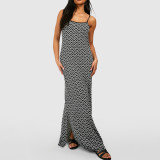 Print Sexy Cami Casual Slit Maxi Dress