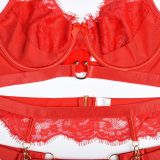 Sexy Chain Straps Garter Three-Piece Lingerie Set