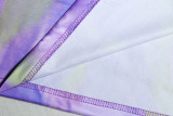 Sexy Print Lace Up Sleeveless Top Slit Bodycon Skirt 2PCS Set