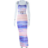 Print Cami Top and Long Skirt Two-Piece Set