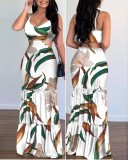 Print Cutout Straps Maxi Dress