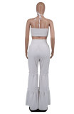 Halter Straps Low Back Fashion Bell Bottom Jumpsuit