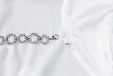 Open Back Chain Decoration Long Sleeve White Shirt