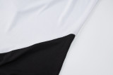Black White Splicing Strapless Maxi Tube Dress