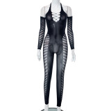 Sexy See-Through Cutout Mesh Tight Halter Neck Jumpsuit