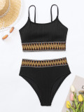 Contrast Details High Waist Sexy Two Pieces Swimwear