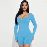 Long Sleeve Solid Tight Rompers
