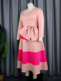 Bow Two Tone Pink Party Dress