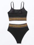 Contrast Details High Waist Sexy Two Pieces Swimwear