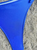 Blue Ruffles Lace-Up Two Piece Swimswear